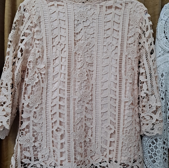 3 set Pink White Black blouses Large fit Cropped Crochet Set - Picture 2 of 16